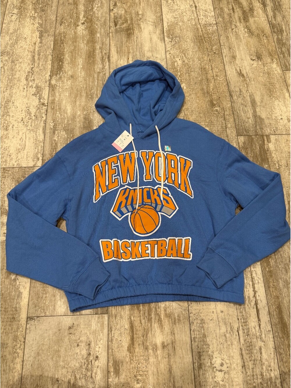 New York Knicks Womens M Hoodie Blue NBA Basketball NWT Hybrid